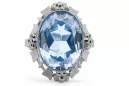 Aquamarine Sterling silver 925 Ring Vintage Jewlery vrc043s